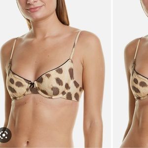 WEWOREWHAT Vintage Bra Swim Top in Leopard